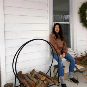 Christy Dawn Top Josephine Blouse in Magenta Blooming Vine Brown Size small